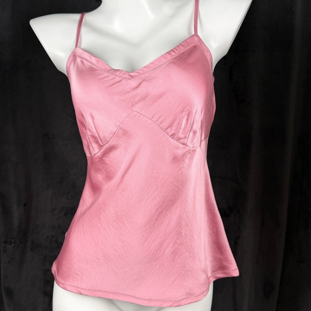 Monsoon Pink Silk Cami Coquette Balletcore Y2K Minimal‎ Soft Girl Top